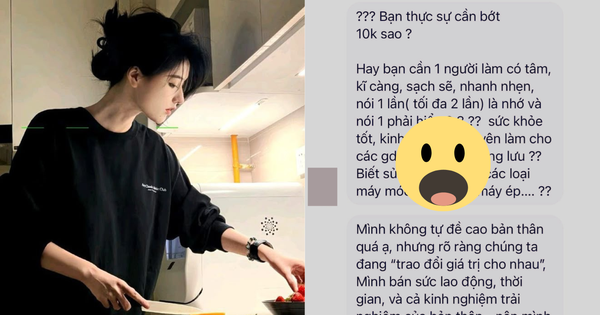 Thuê giúp việc nhưng xén bớt 10K, chủ nhà ở TP.HCM nhận tin nhắn “dạy đời” dài 3 trang: Ai mới đúng?